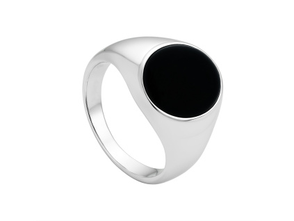 Masívny moderný pánsky prsteň ČIERNY ONYX.