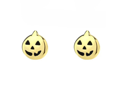 Strieborné náušnice TEKVICA GOLD na Halloween párty.