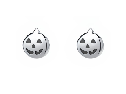 Strieborné náušnice TEKVICA na Halloween párty.