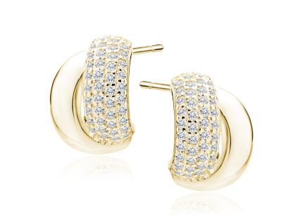 Svadobé strieborné náušnice GOLD sú pozlátené 14K zlatom.