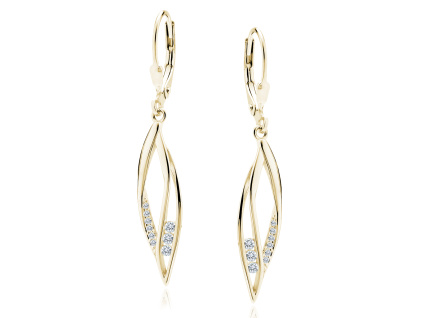 Svadobé strieborné náušnice GOLD sú pozlátené 14K zlatom.
