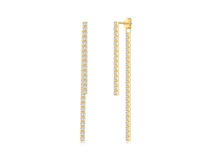 Svatební stříbrné náušnice GOLD jsou pozlacené 18K zlatem. Olivie.