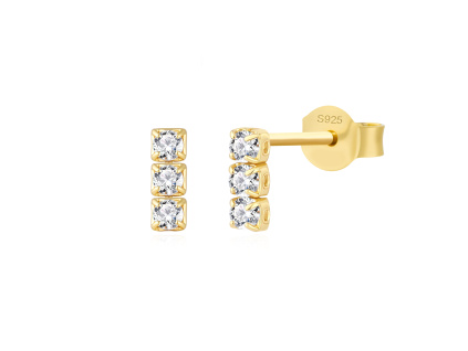 Svatební stříbrné náušnice GOLD jsou pozlacené 18K zlatem. Olivie.