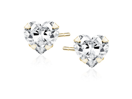 Strieborné náušnice 5 mm SRDCE GOLD sú pozlátené 14K zlatom od Olivie.
