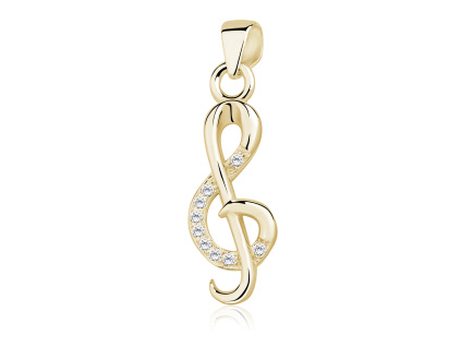 Strieborný prívesok HUSĽOVÝ KĽÚČ GOLD pozlátený 14K zlatom.