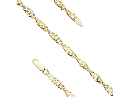 32656 stribrny naramek singapur gold ma delku 18 cm a sirku 3 mm naramek je pozlaceny 24k zlatem od olivie