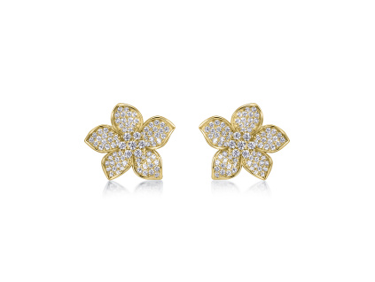 Strieborné luxusné trblietavé veľké náušnice BARBORKY GOLD sú pozlátené 18K zlatom od Olivie.