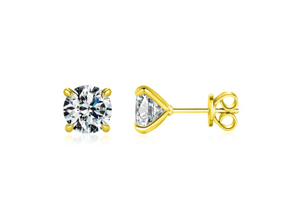 Strieborné náušnice MOISSANITE GOLD sú pozlátené 14K zlatom od Olivie.