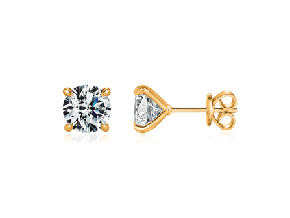 Strieborné náušnice MOISSANITE ROSE sú pozlátené ružovým zlatom. Olivie.