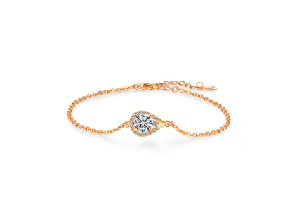 Strieborný náramok 1ct 6,5mm MOISSANITE ROSE je pozlátený ružovým zlatom. Originálny dizajn od Olivie.