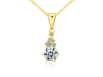 Strieborný náhrdelník 1ct MOISSANITE GOLD od Olivie.