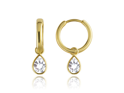 33790 minet elegantni zlate nausnice s bilymi zirkony au 585 1000