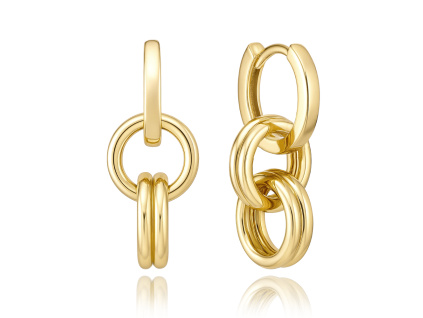 33766 zlate nausnice spojene krouzky au 585 1000