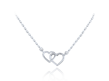 33652 zlaty nahrdelnik z bileho zlata se srdicky au 585 1000