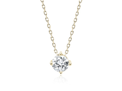 Strieborný pozlátený krátky náhrdelník choker ZIRKON GOLD od Olivie.