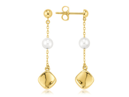 34006 zlate nausnice s retizkem a perlou au 585 1000