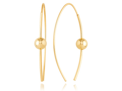 33913 zlate protahovaci nausnice s kulickou a silikonovou puzetou au 585 1000