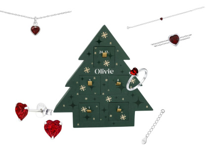 Adventný kalendár červené srdce