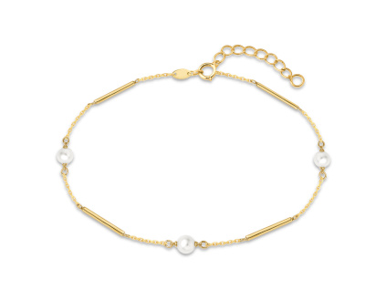 43561 minet elegantni zlaty naramek s perlou au 585 1000