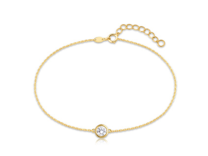 43663 minet decentni zlaty naramek s bilym zirkonem au 585 1000