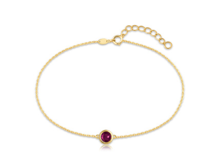 43603 minet decentni zlaty naramek s cervenym zirkonem au 585 1000