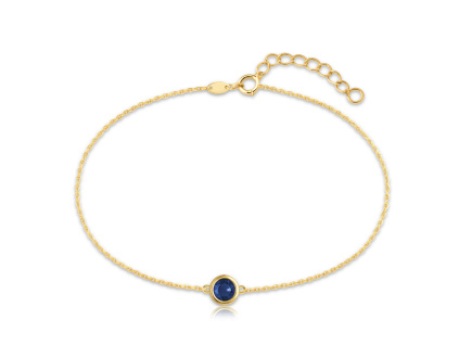 43696 minet decentni zlaty naramek s modrym zirkonem au 585 1000