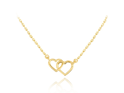 43645 minet zlaty nahrdelnik se srdicky au 585 1000