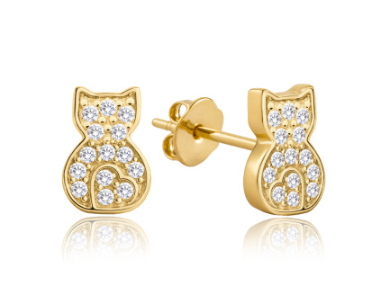 43780 minet zlate nausnice kocky s bilymi zirkony au 585 1000