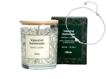 9917 svicka vanocni harmonie se stribrnym naramkem okridlene srdce