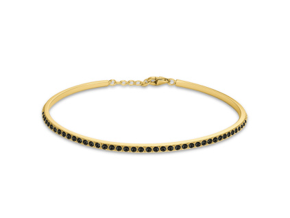 43840 minet luxusni zlaty naramek s cernym zirkonem au 585 1000