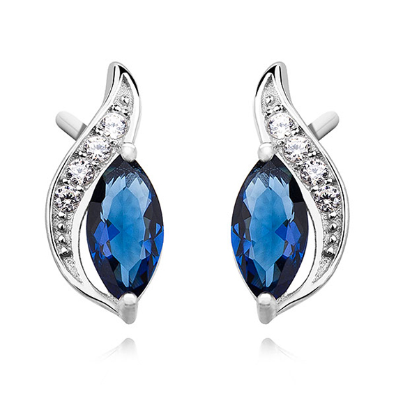 E-shop Olivie Strieborné náušnice so zafírovým zirkónom 0751 Ag 925; ≤1,75 g.