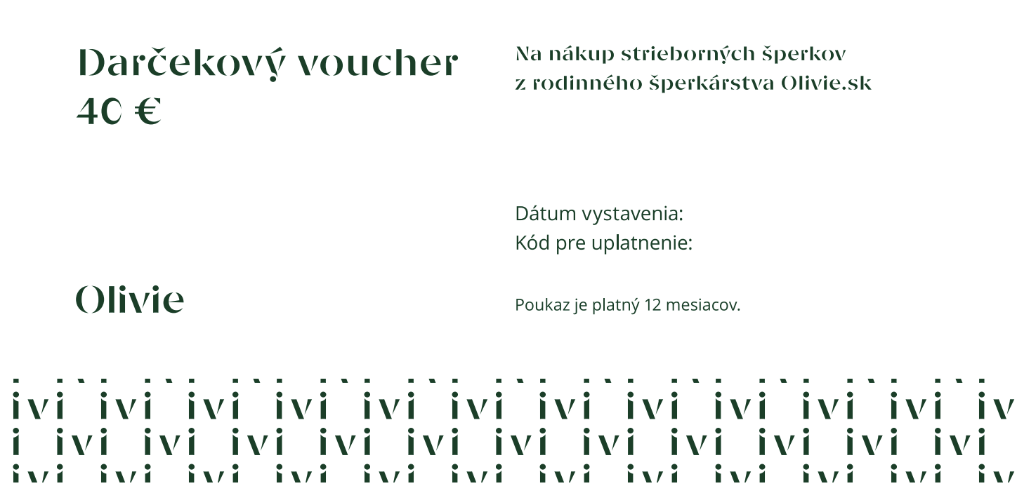 Olivie DARČEKOVÝ POUKAZ elektronický 1287 Hodnota: 40 €