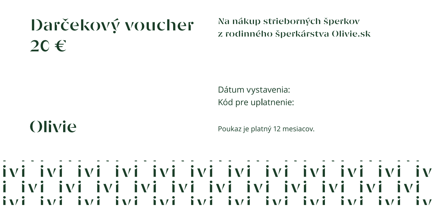 Olivie DARČEKOVÝ POUKAZ elektronický 1287 Hodnota: 20 €