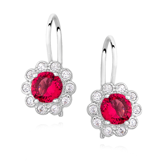Olivie Detské strieborné náušnice RUBY 1632