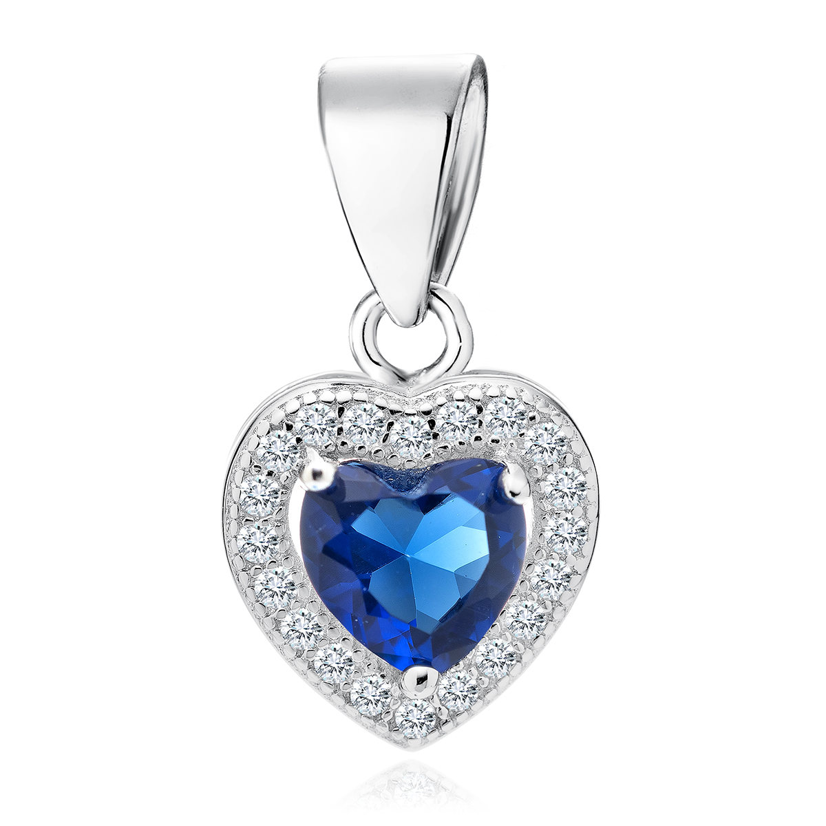 E-shop Olivie Strieborný prívesok SRDIEČKO SAPPHIRE 1769 Ag 925; ≤1 g.