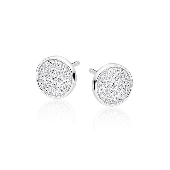 E-shop Olivie Strieborné okrúhle náušnice so zirkónmi 1945 Ag 925; ≤1,2 g.