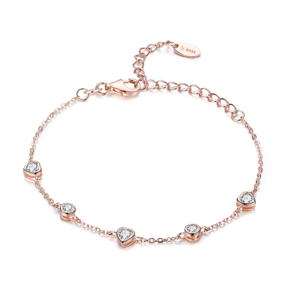E-shop Olivie ROSE srdiečkový strieborný náramok 3442 Ag 925; ≤1,8 g.