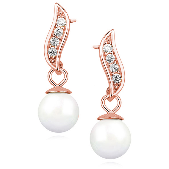 E-shop Olivie Strieborné perlové náušnice ROSE 3588 Ag 925; ≤1,6 g.