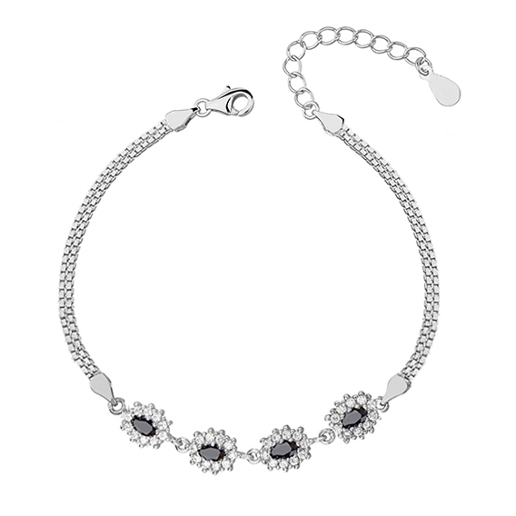 E-shop Olivie Strieborný náramok BLACK 3941 Ag 925; ≤4,7 g.