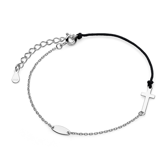 E-shop Olivie Povrázkový náramok KRÍŽ 4578 Ag 925; ≤0,7 g.