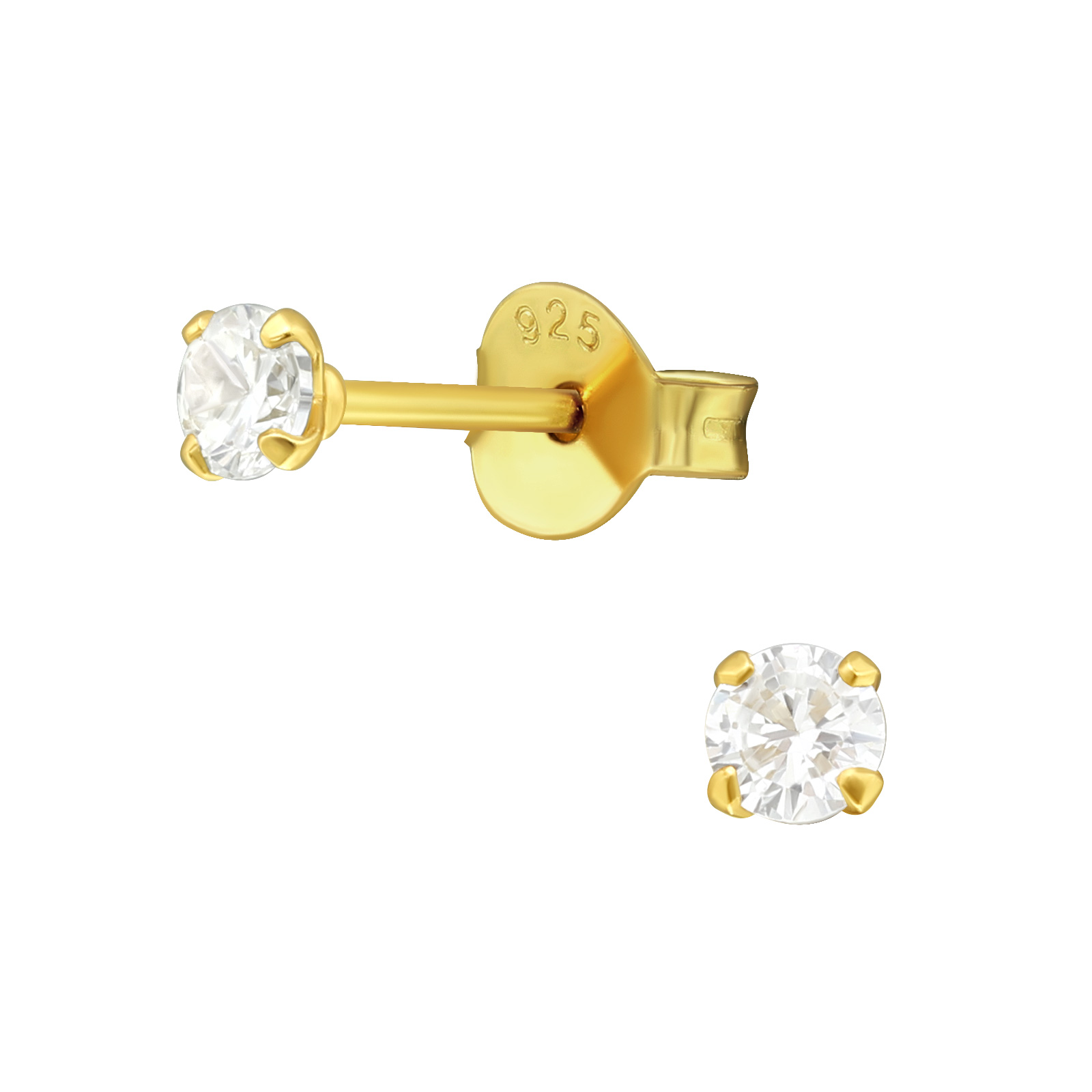 E-shop Olivie Strieborné 3mm náušnice ZLATÍČKA 4919 Ag 925; ≤0,3 g.