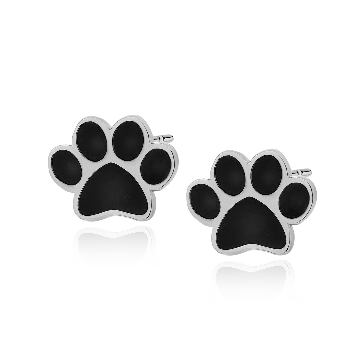 E-shop Olivie Strieborné náušnice ČIERNA LABKA 5327 Ag 925; ≤0,88 g.