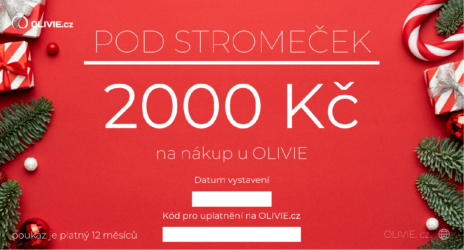 Olivie Elektronický darčekový poukaz POD STROMOČEK Hodnota: 2000 Sk