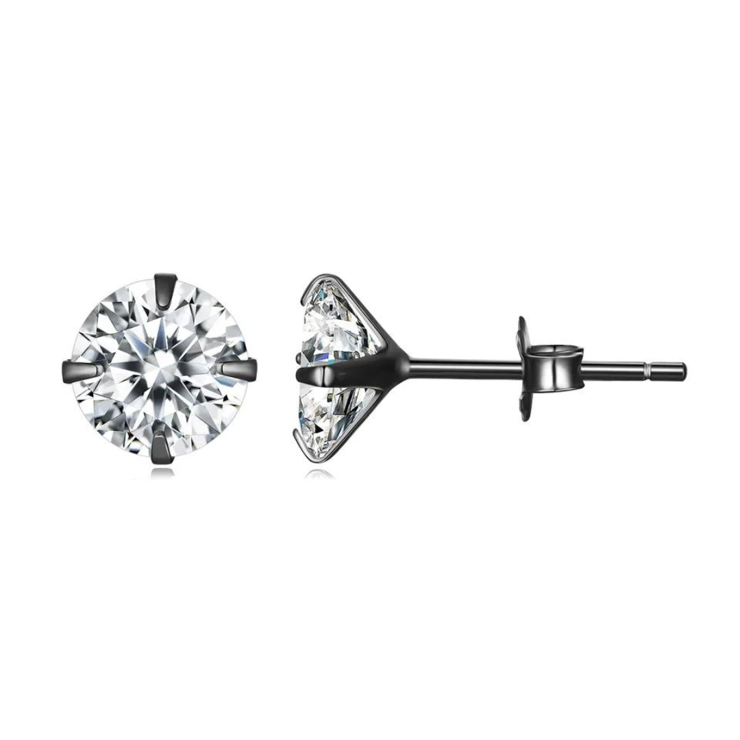 E-shop Olivie Strieborné náušnice 6 mm ZORA BLACK 7898 Ag 925; ≤0,8 g.