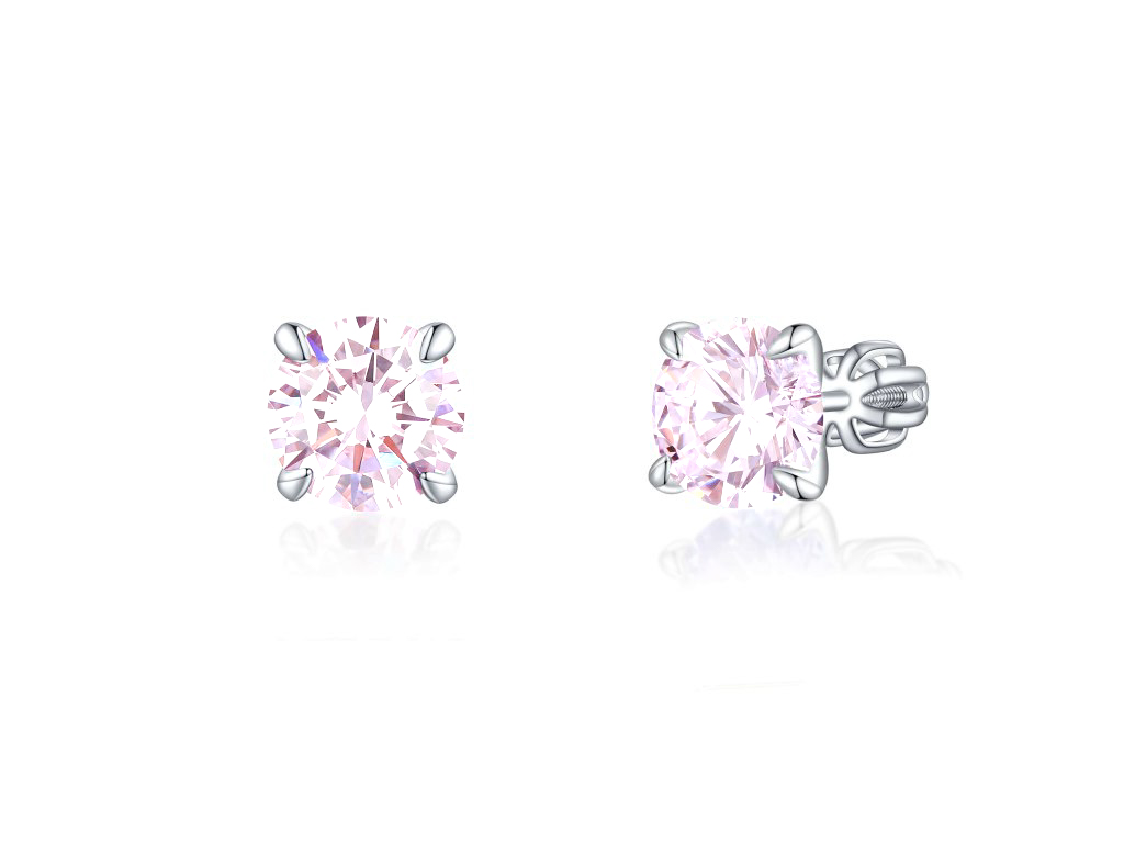 E-shop Olivie Strieborné 8mm náušnice PIPPI PINK 7972 Ag 925; ≤2,9 g.