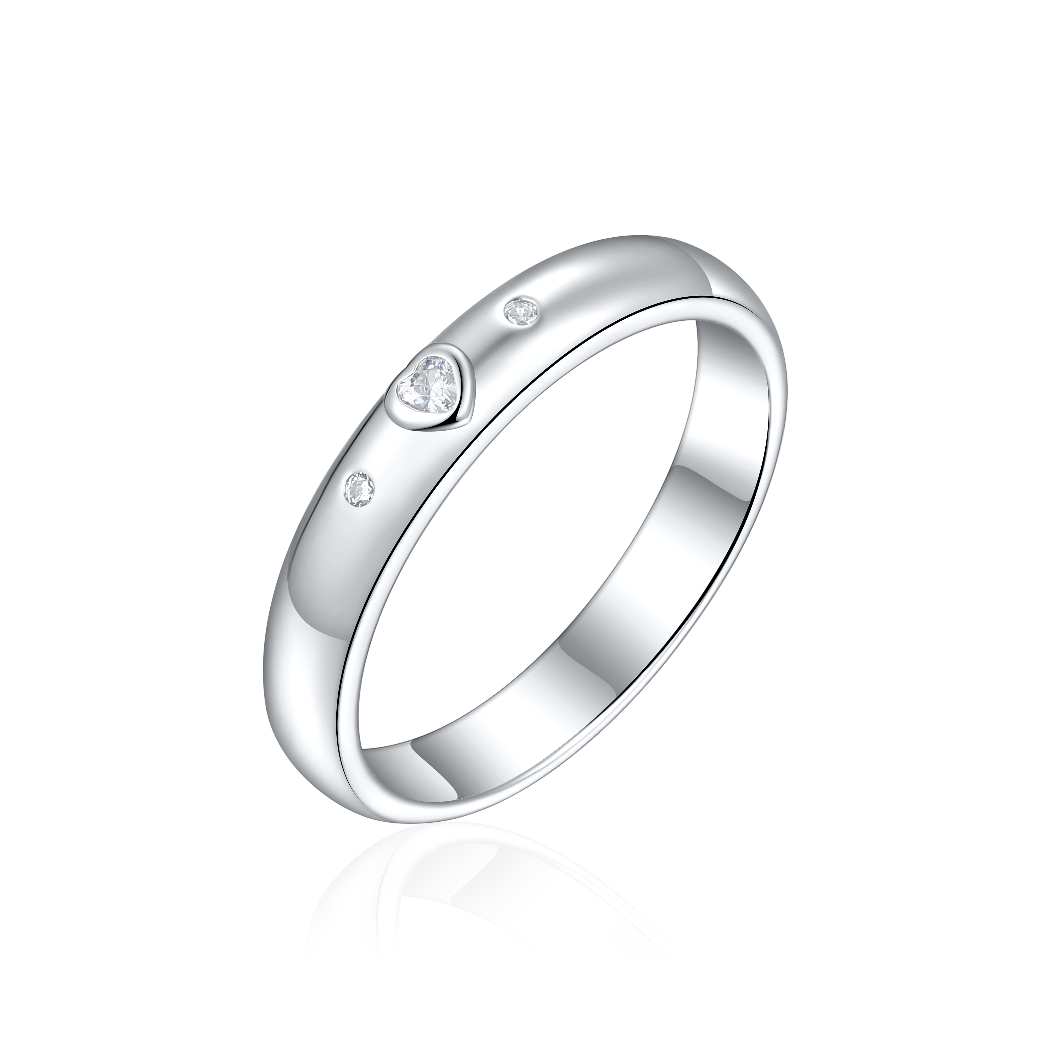 OLIVIE Snubný strieborný prsteň SRDCE 8587 Veľkosť prsteňov: 9 (EÚ: 59 – 61), Pohlavie: Dámske Ag 925; ≤2,7 g.