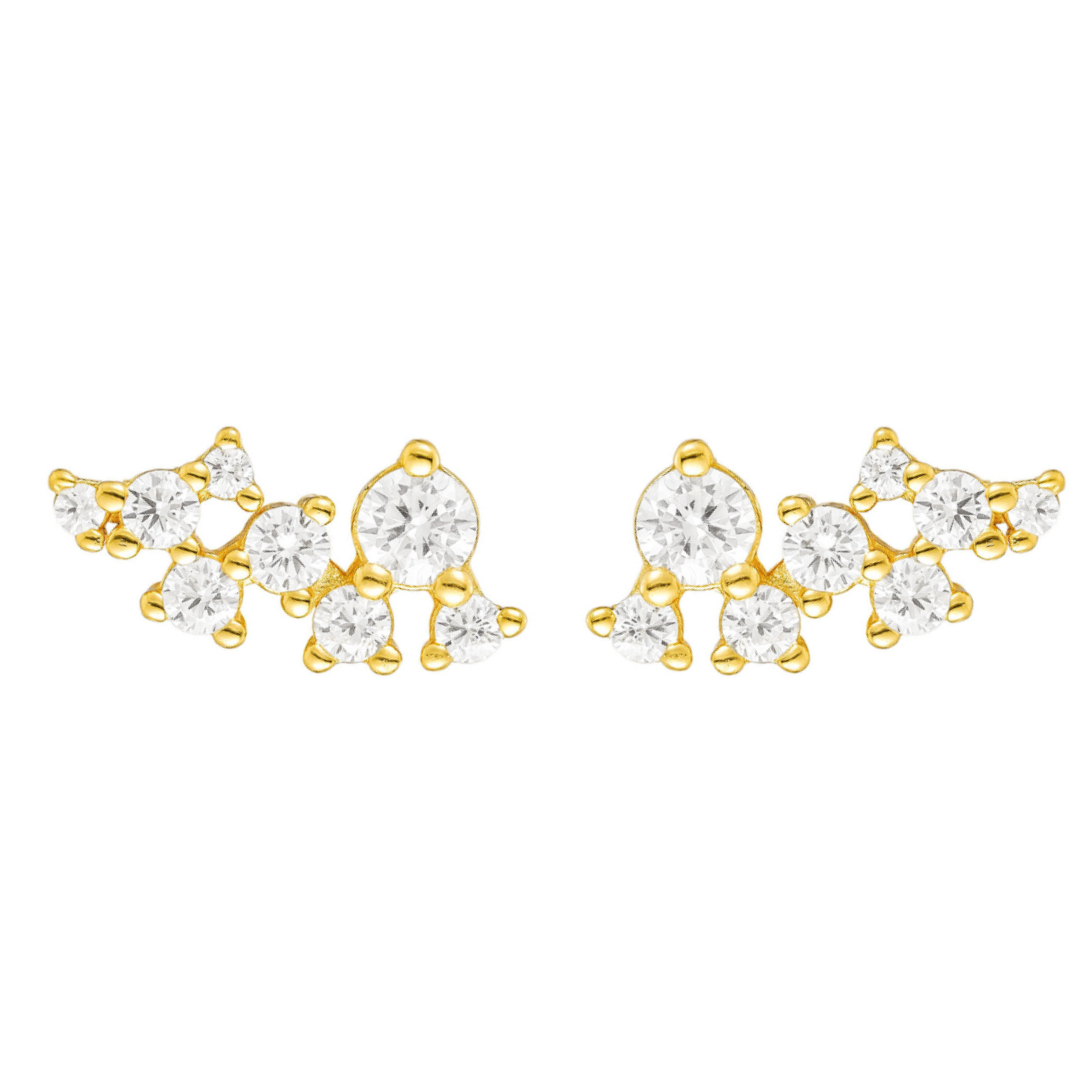 E-shop Olivie Strieborné náušnice NEŽNOSŤ GOLD 8800 Ag 925; ≤2,0 g.