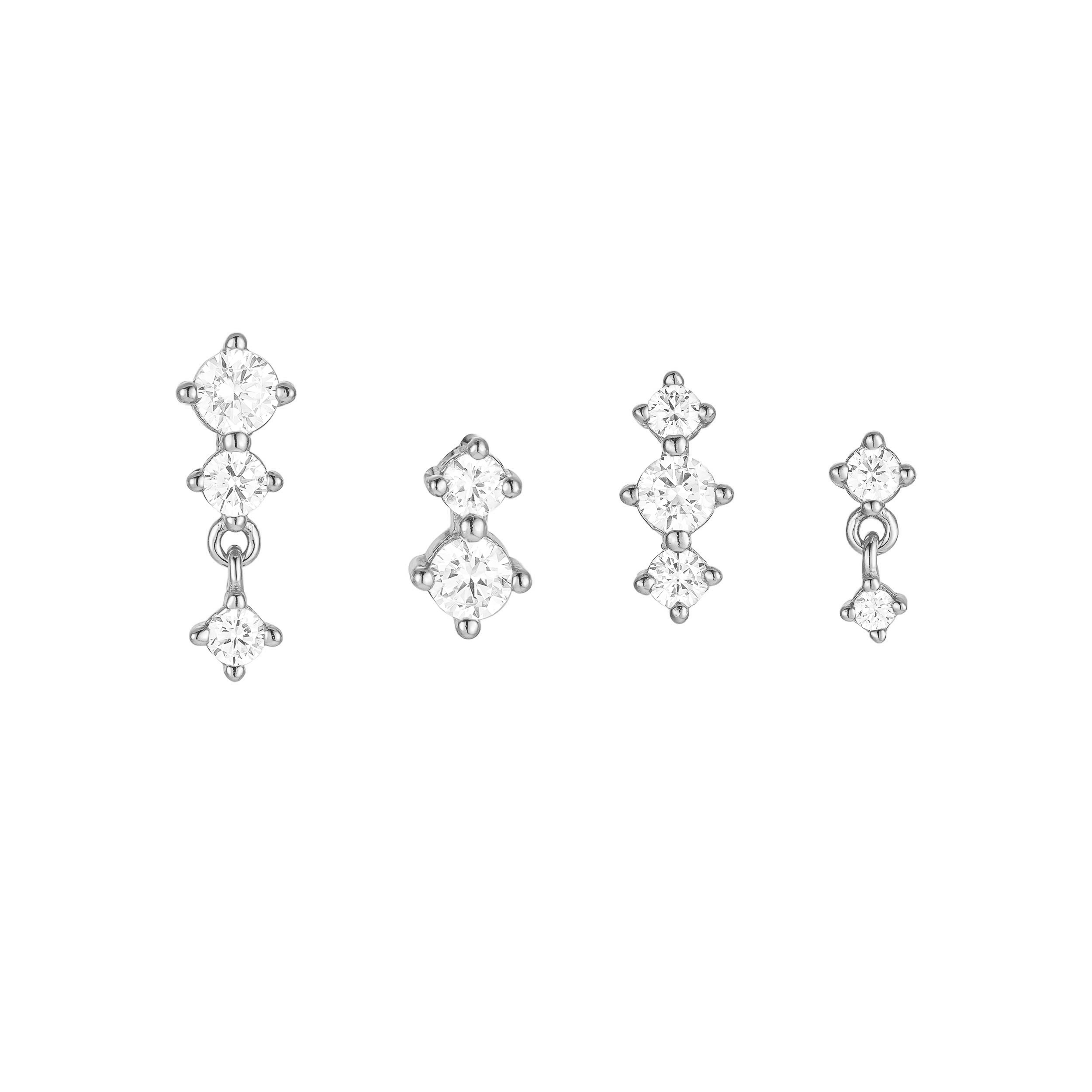 E-shop Olivie Strieborné náušnice 4 ks 8837 Ag 925; ≤2,0 g.