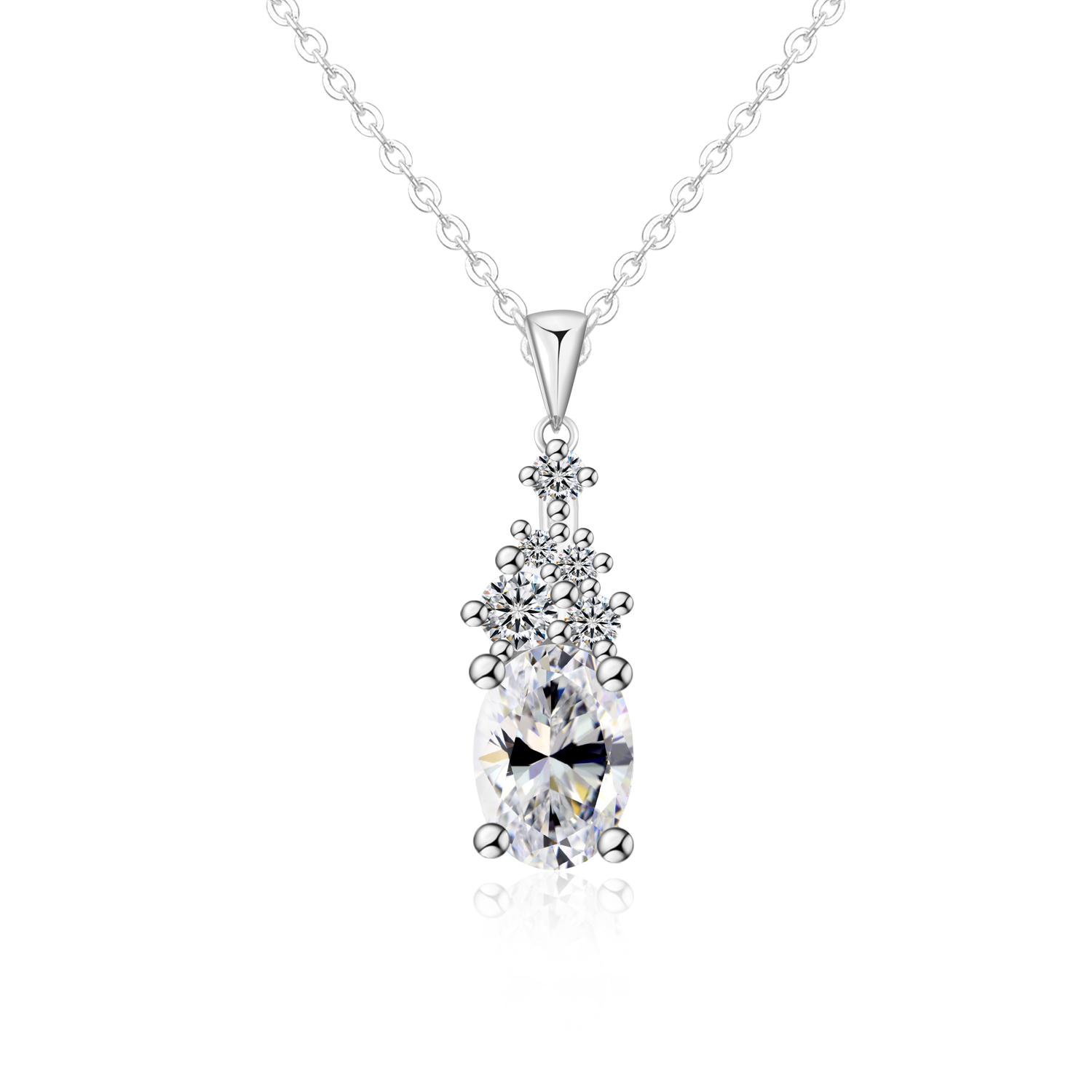 Olivie Stříbrný náhrdelník 1ct MOISSANITE 9826 Ag 925; ≤2,6 g.