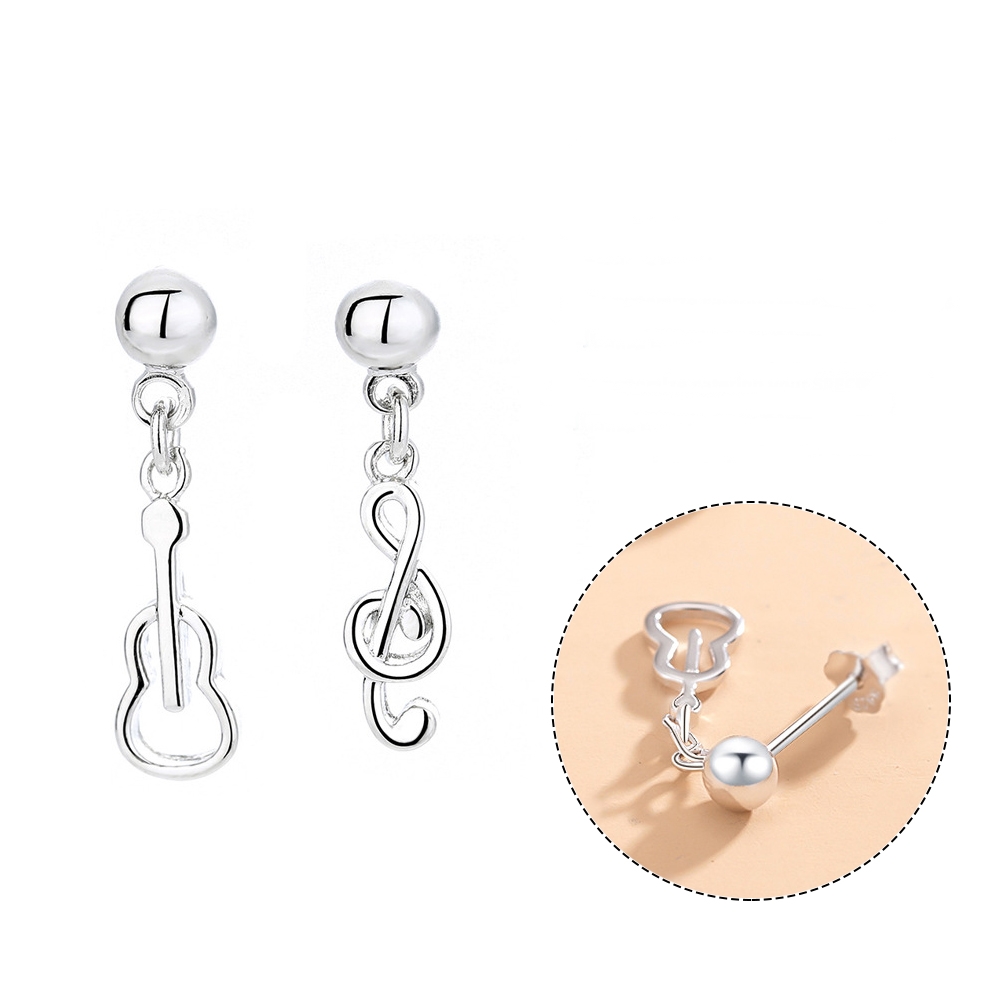 E-shop Olivie Strieborné náušnice GITARA a NOTA 9968 Ag 925; ≤0,8 g.